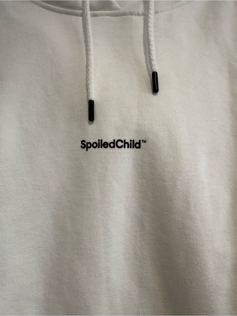 SpoiledChild NWOT White Unisex Sweatshirt Silk Lined Hoodie Streetwear SZ L